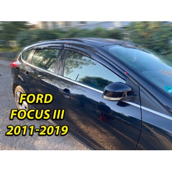 Дефлекторы окон Ford Focus III 2011-2019 Sedan/HB накладные (DEFL) Q2